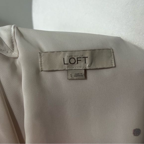 Loft Flowy Peplum Flower Print Pink & White Blouse - Picture 4 of 4